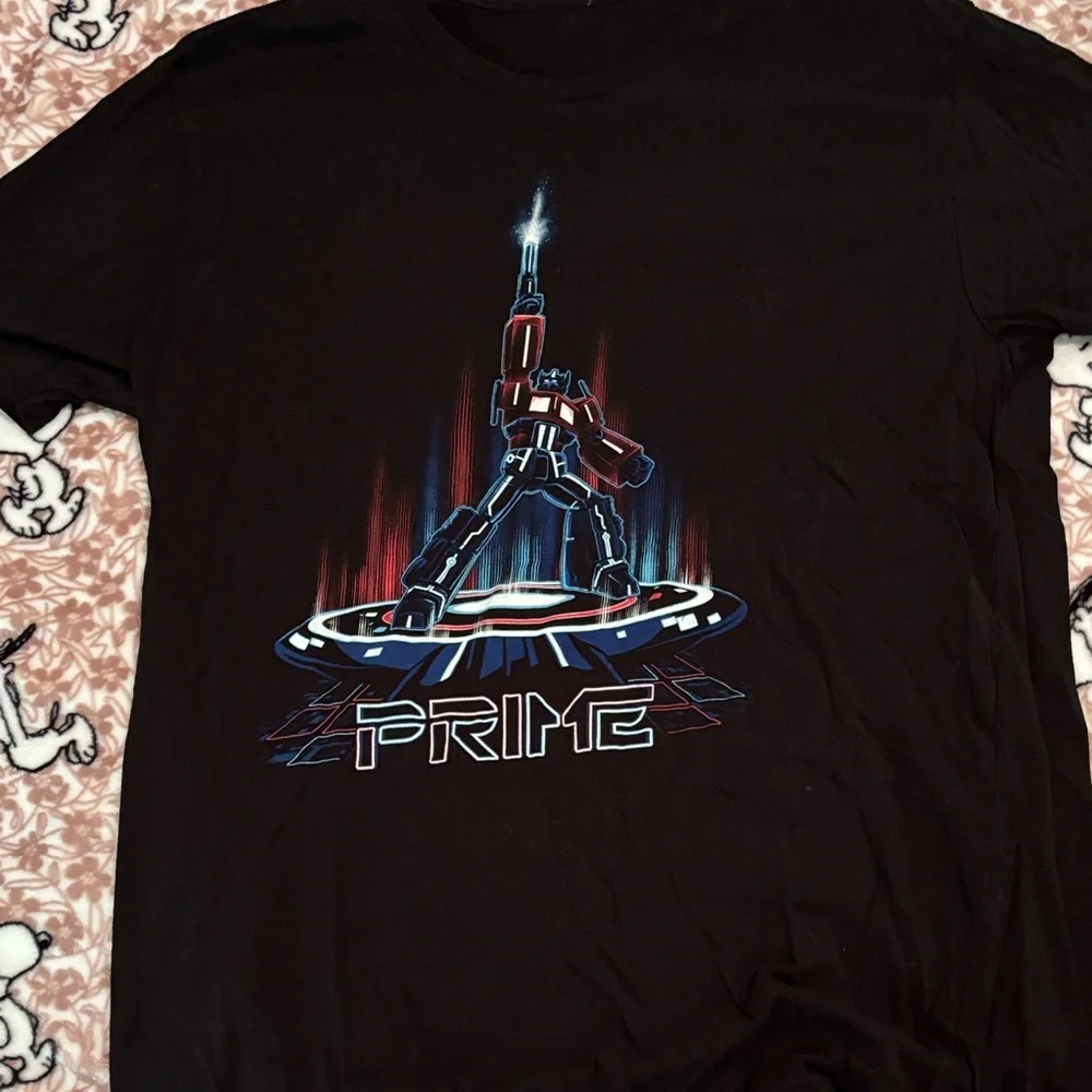 Loot Crate Black 'Prime' Robot Graphic Tee with Red and Blue Accents - Picture 1 of 2